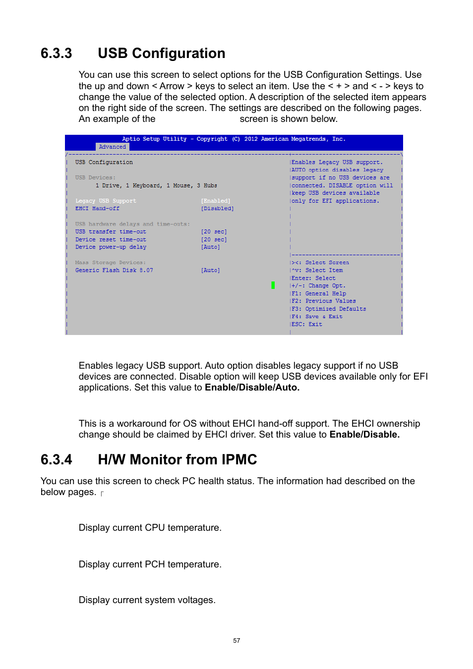 3 usb configuration, 4 h/w monitor from ipmc, Usb configuration | H/w monitor from ipmc | ADLINK aTCA-9300 User Manual | Page 57 / 80