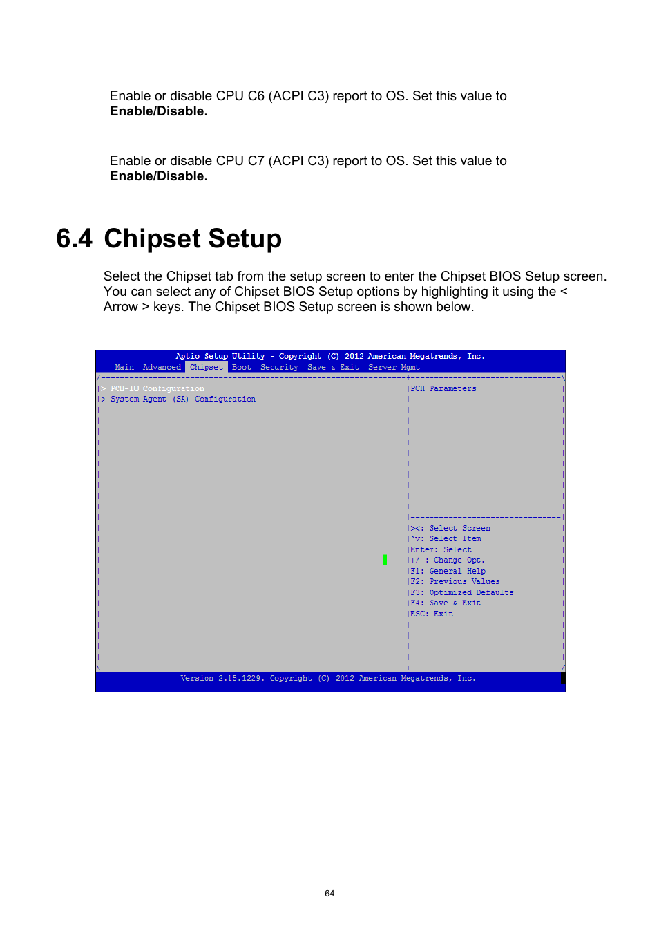 4 chipset setup, Chipset setup | ADLINK aTCA-9300 User Manual | Page 64 / 80