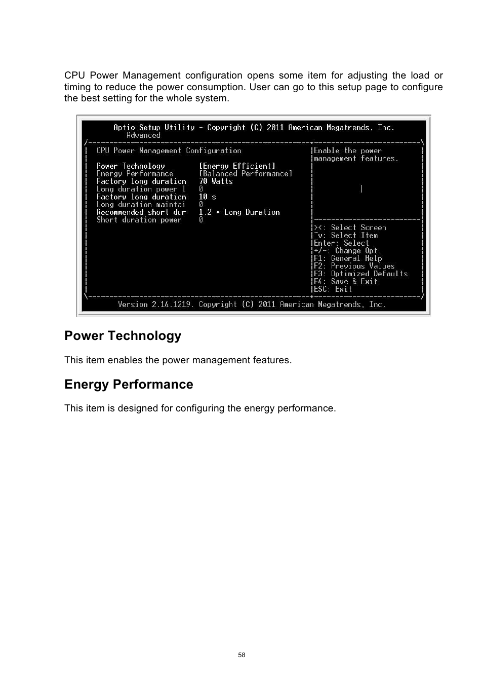 Power technology, Energy performance | ADLINK aTCA-6250 User Manual | Page 58 / 91