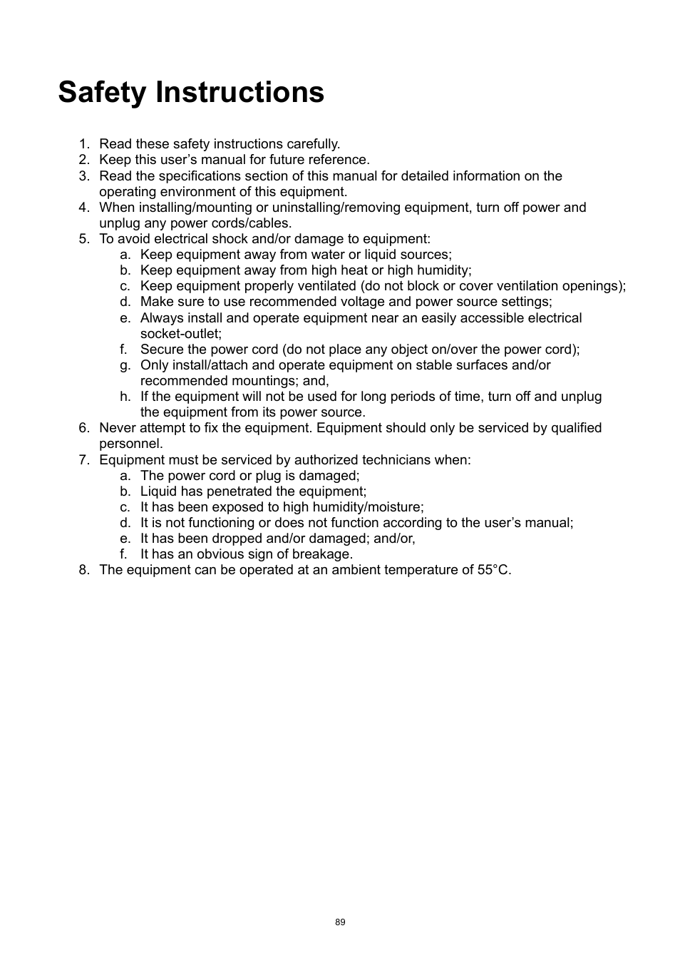 Safety instructions | ADLINK aTCA-6250 User Manual | Page 89 / 91