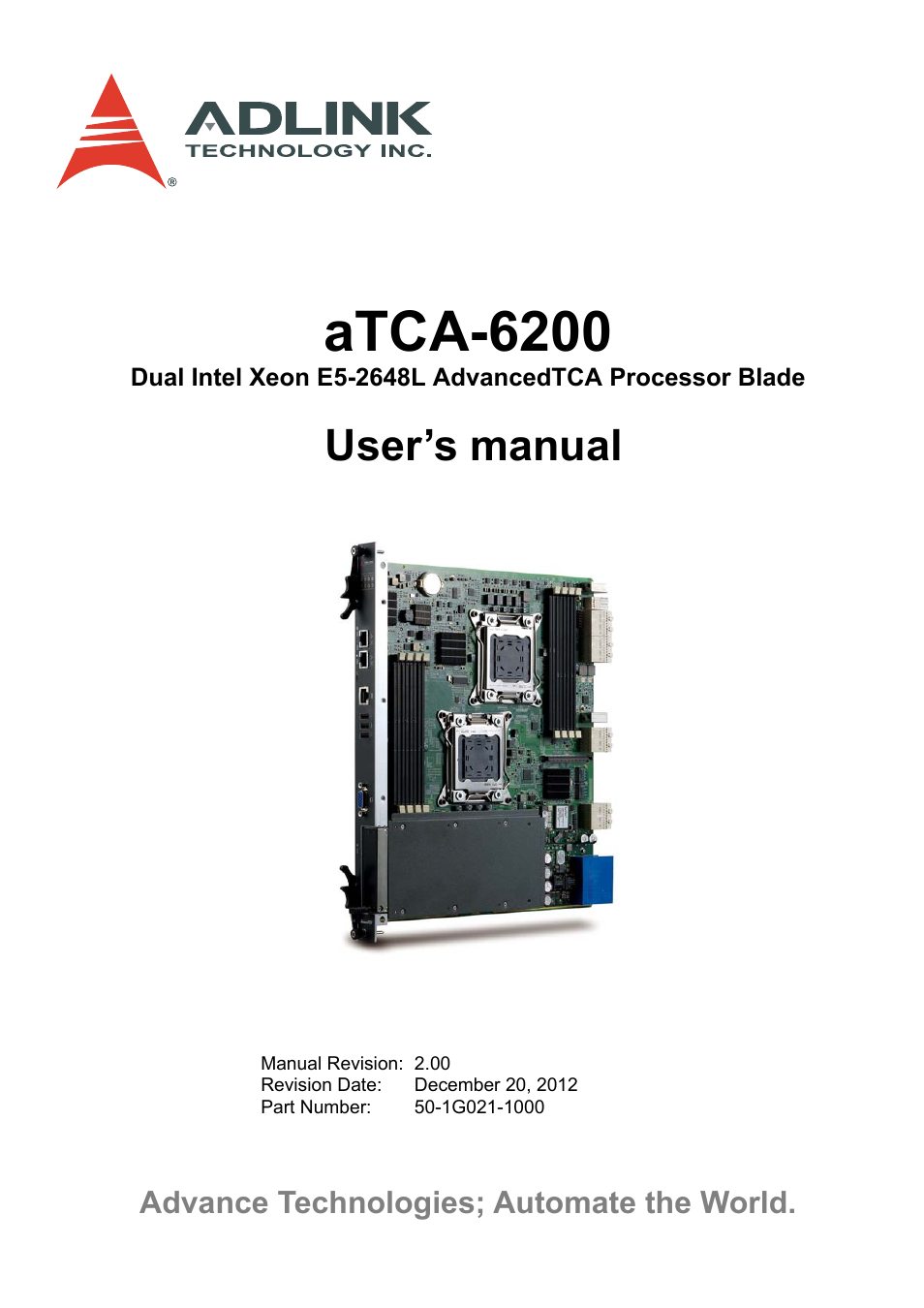 ADLINK aTCA-6200A User Manual | 91 pages