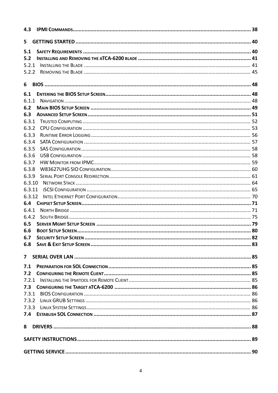 ADLINK aTCA-6200A User Manual | Page 4 / 91