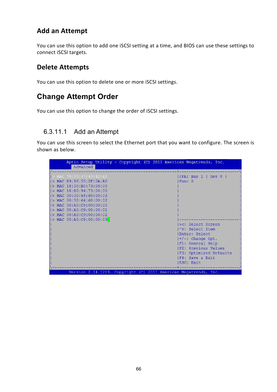 Add an attempt, Delete attempts, Change attempt order | ADLINK aTCA-6200A User Manual | Page 66 / 91
