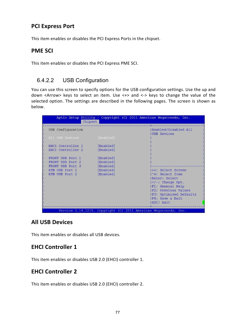 Pci express port, Pme sci, All usb devices | Ehci controller 1, Ehci controller 2 | ADLINK aTCA-6200A User Manual | Page 77 / 91