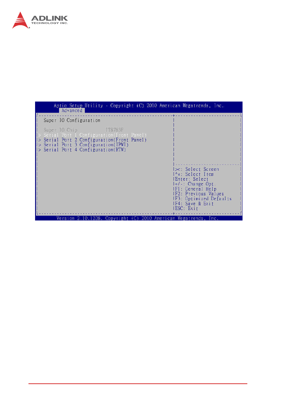 Device power-up delay, Super io configuration, Serial port 1/2/3/4 configuration | ADLINK cPCI-3970 Series User Manual | Page 130 / 158