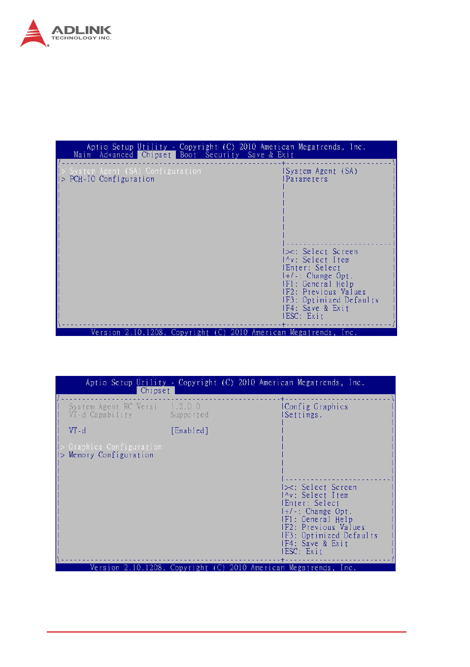 4 chipset configuration, System agent (sa) configuratio, Chipset configuration | ADLINK cPCI-3970 Series User Manual | Page 134 / 158