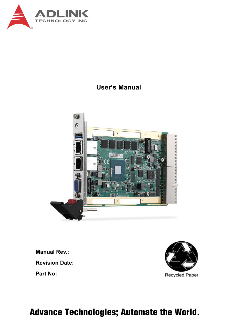 ADLINK cPCI-3620 User Manual | 102 pages