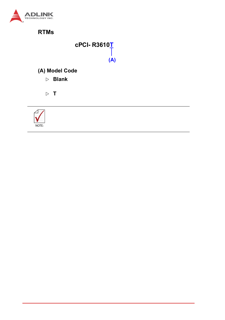 Rtms, A) model code, Cpci- r3610 t | ADLINK cPCI-3620 User Manual | Page 16 / 102