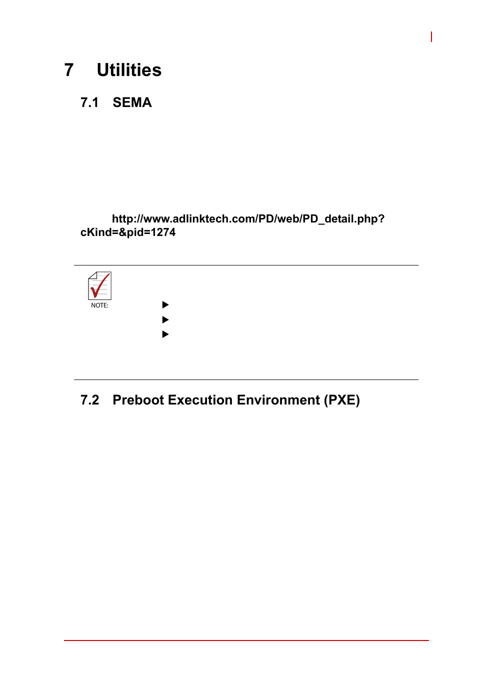 7 utilities, 1 sema, 2 preboot execution environment (pxe) | Sema, Preboot execution environment (pxe), 7utilities | ADLINK cPCI-3620 User Manual | Page 69 / 102