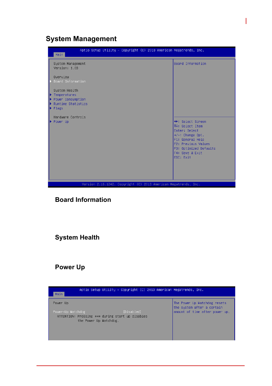 Board information, System health, Power up | ADLINK cPCI-3620 User Manual | Page 75 / 102