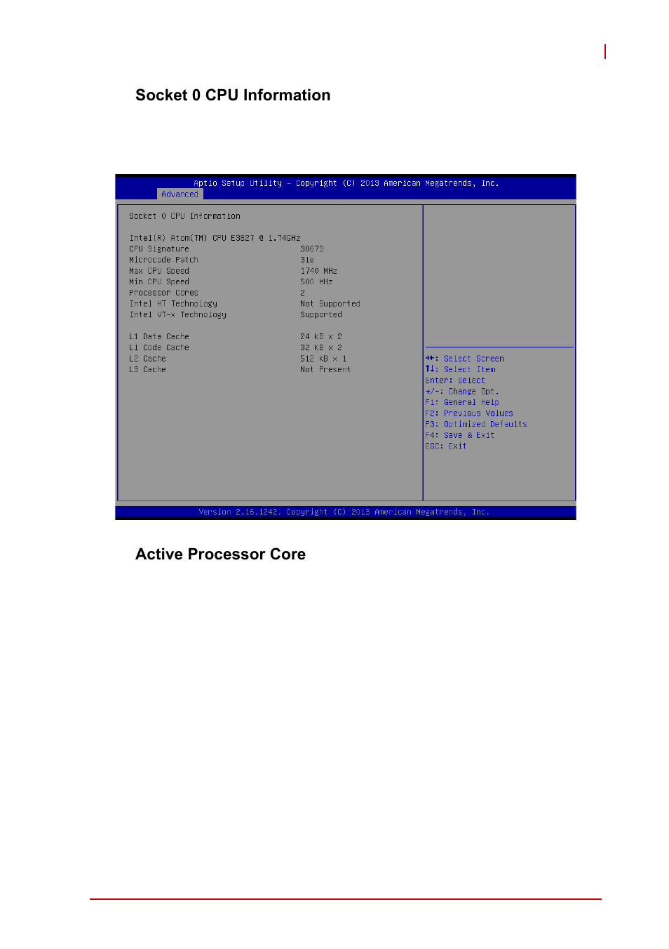 Socket 0 cpu information, Active processor core | ADLINK cPCI-3620 User Manual | Page 83 / 102