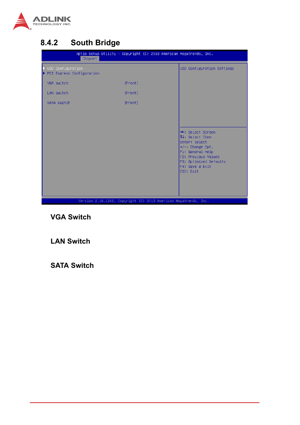 2 south bridge, Vga switch, Lan switch | Sata switch | ADLINK cPCI-3620 User Manual | Page 92 / 102