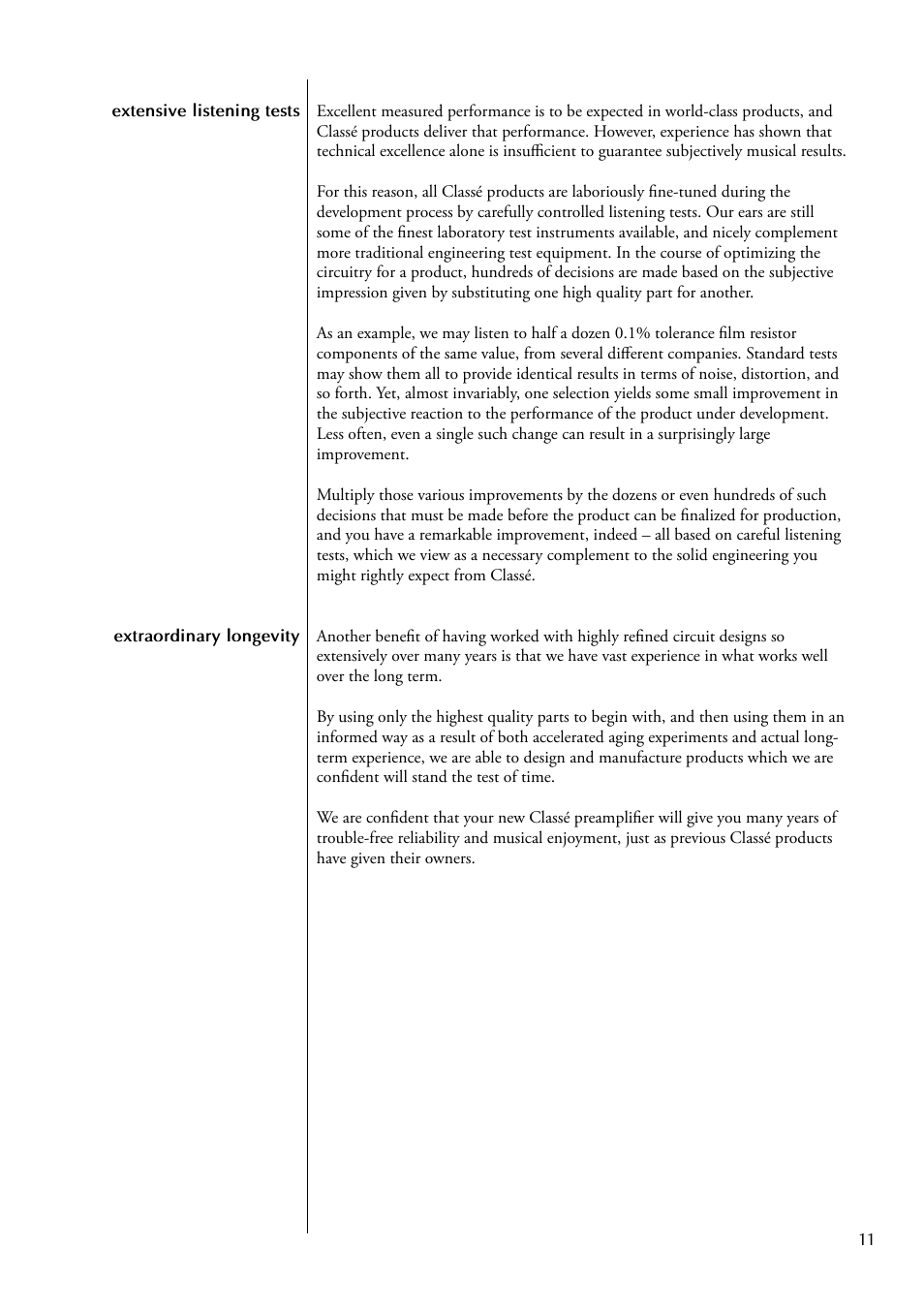 Classe Audio CP-500 User Manual | Page 11 / 44