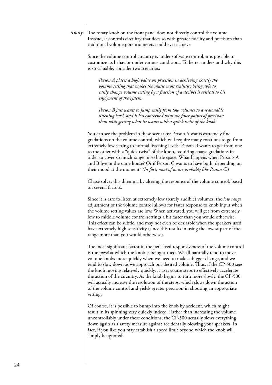Classe Audio CP-500 User Manual | Page 24 / 44