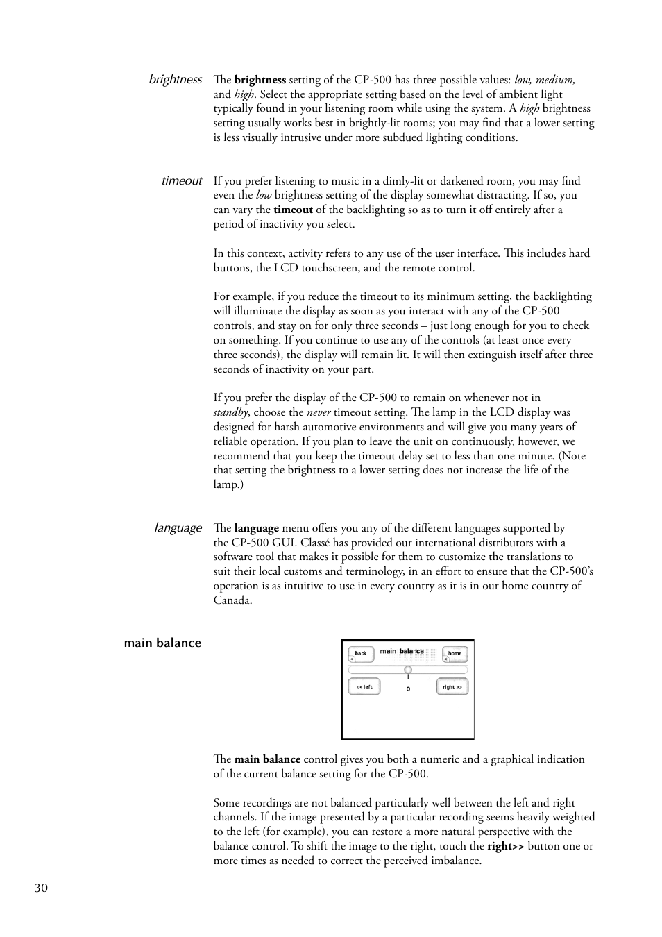 Classe Audio CP-500 User Manual | Page 30 / 44