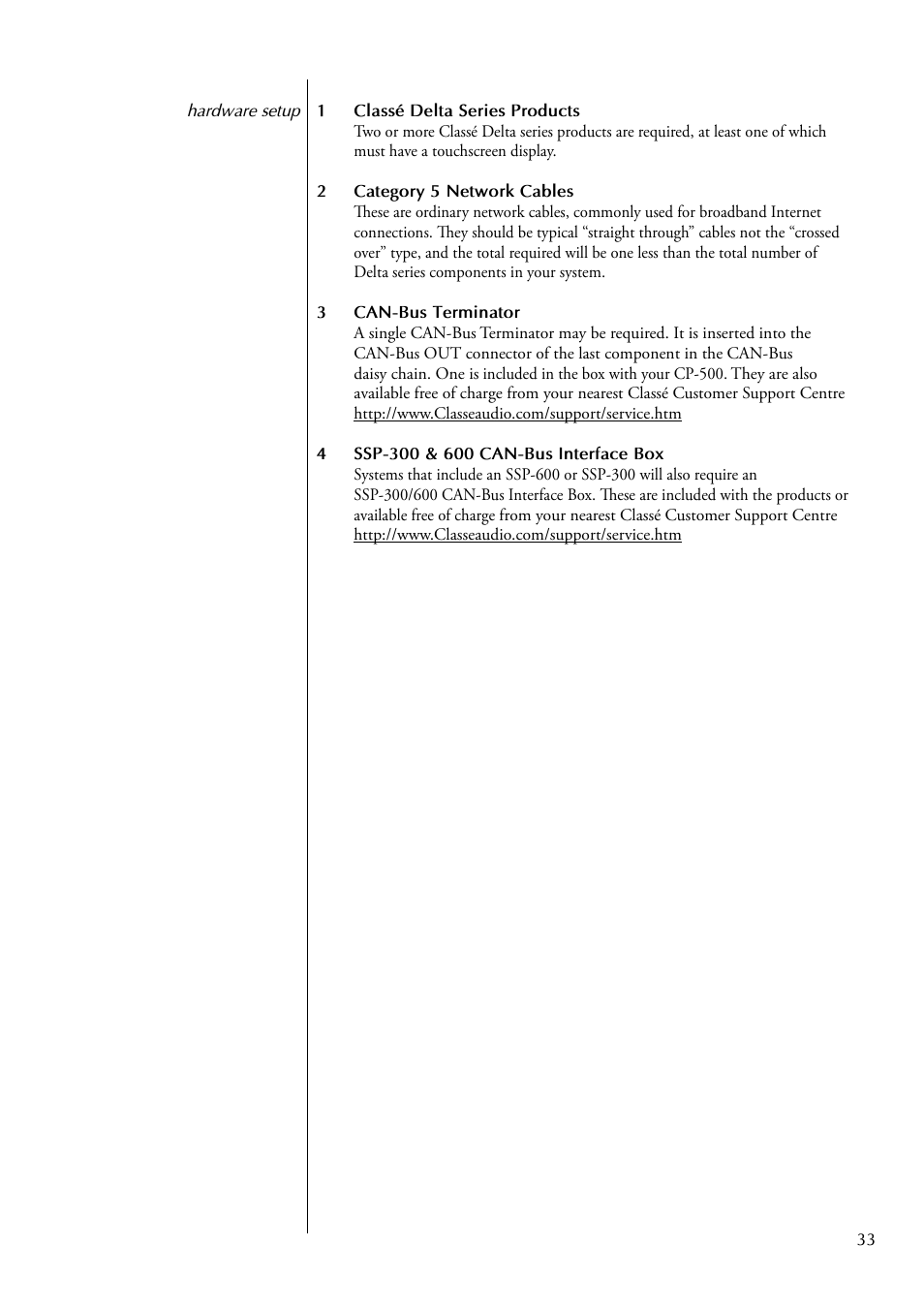 Classe Audio CP-500 User Manual | Page 33 / 44
