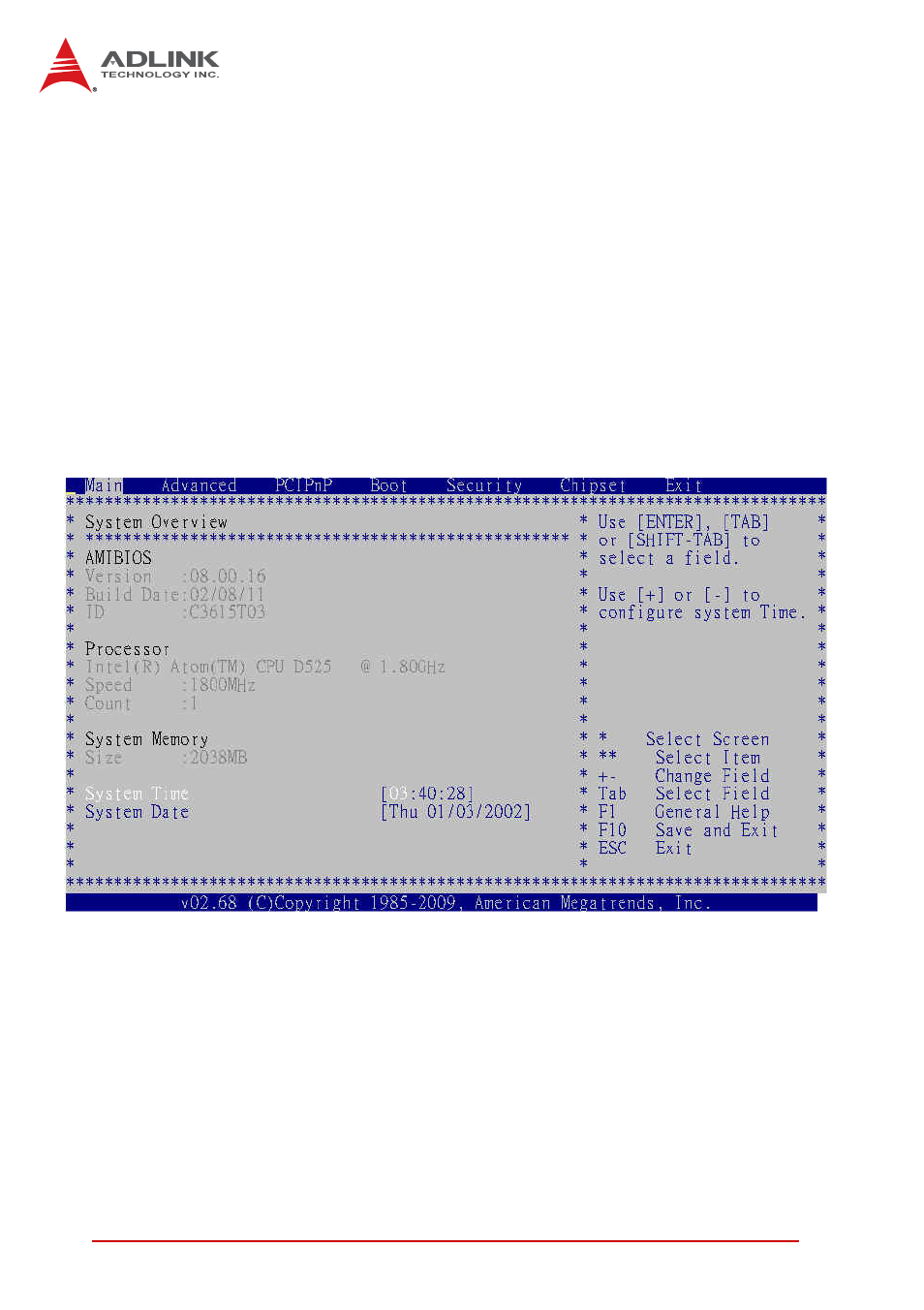 Setup menu, Navigation | ADLINK cPCI-3615 User Manual | Page 84 / 110