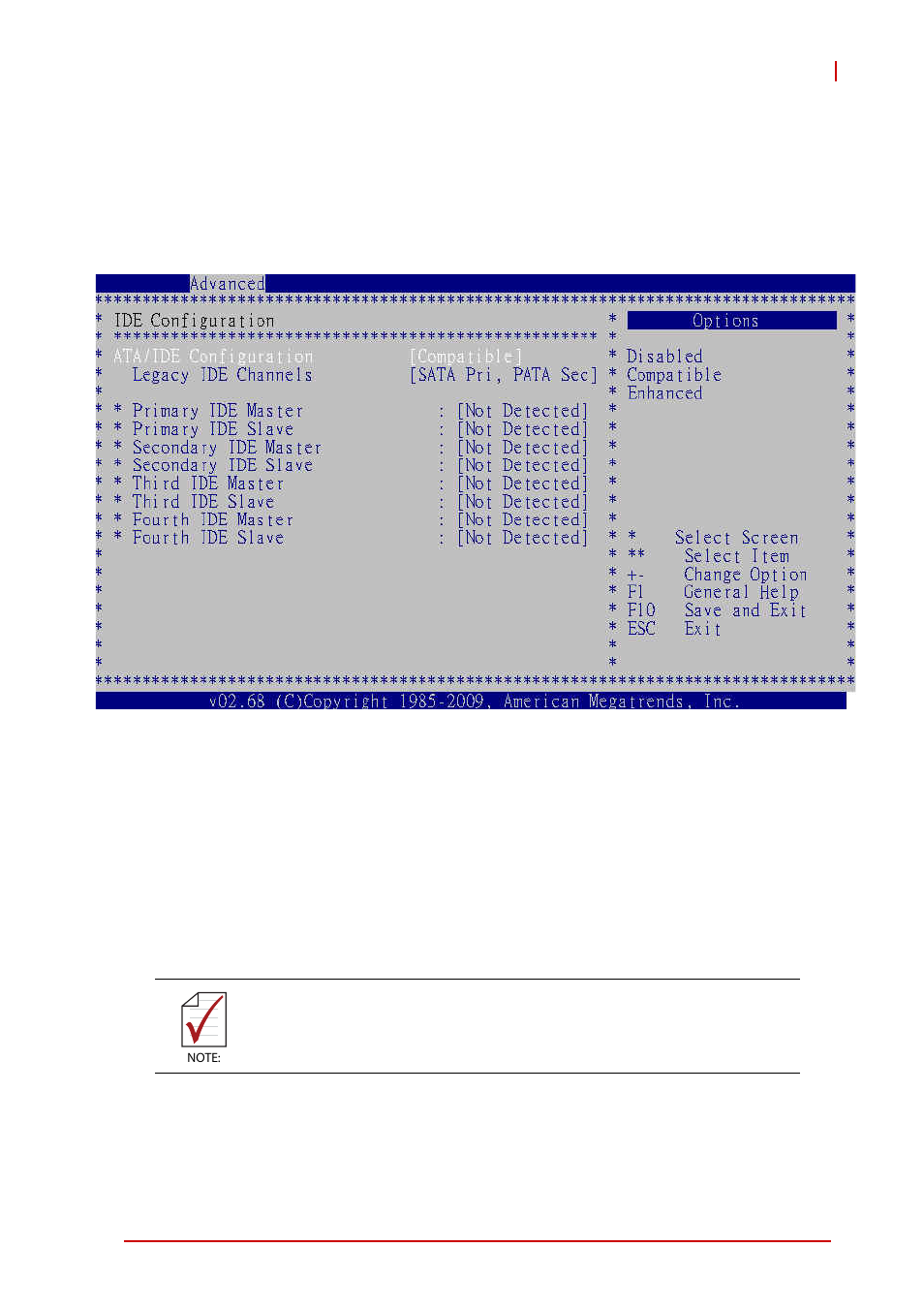 2 ide configuration, Ata/ide configuration, Configure sata as | Ide master/slave | ADLINK cPCI-3615 User Manual | Page 91 / 110