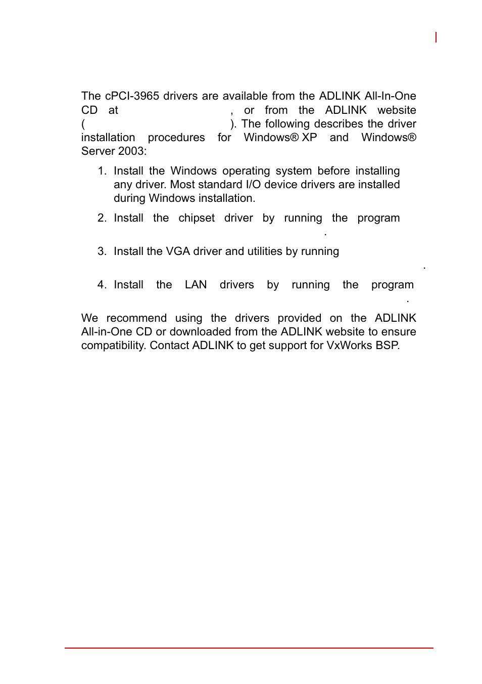 6 driver installation, Chapter 6, driver installation, 6driver installation | ADLINK cPCI-3965 User Manual | Page 55 / 92