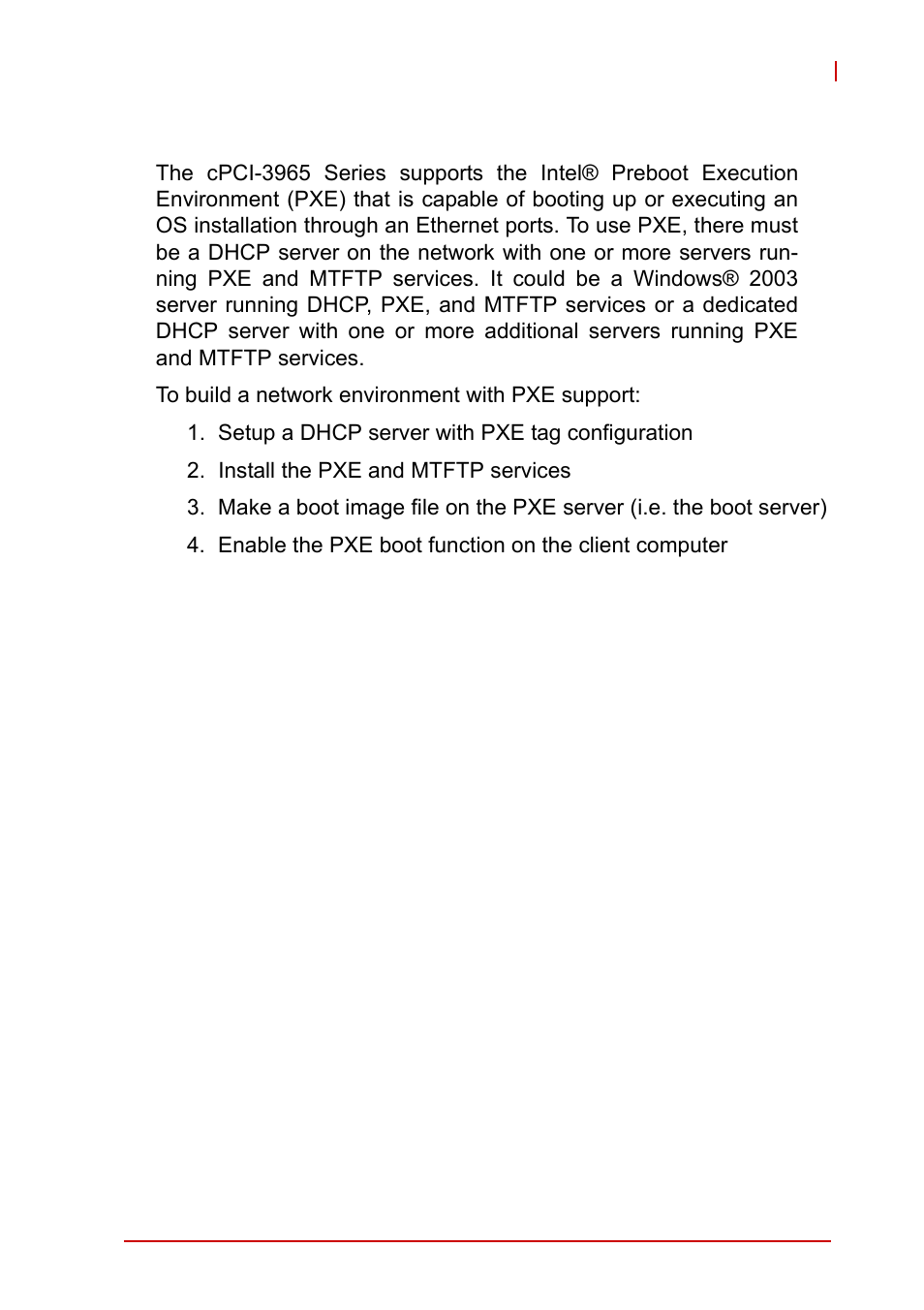 2 preboot execution environment (pxe), Preboot execution environment (pxe) | ADLINK cPCI-3965 User Manual | Page 61 / 92