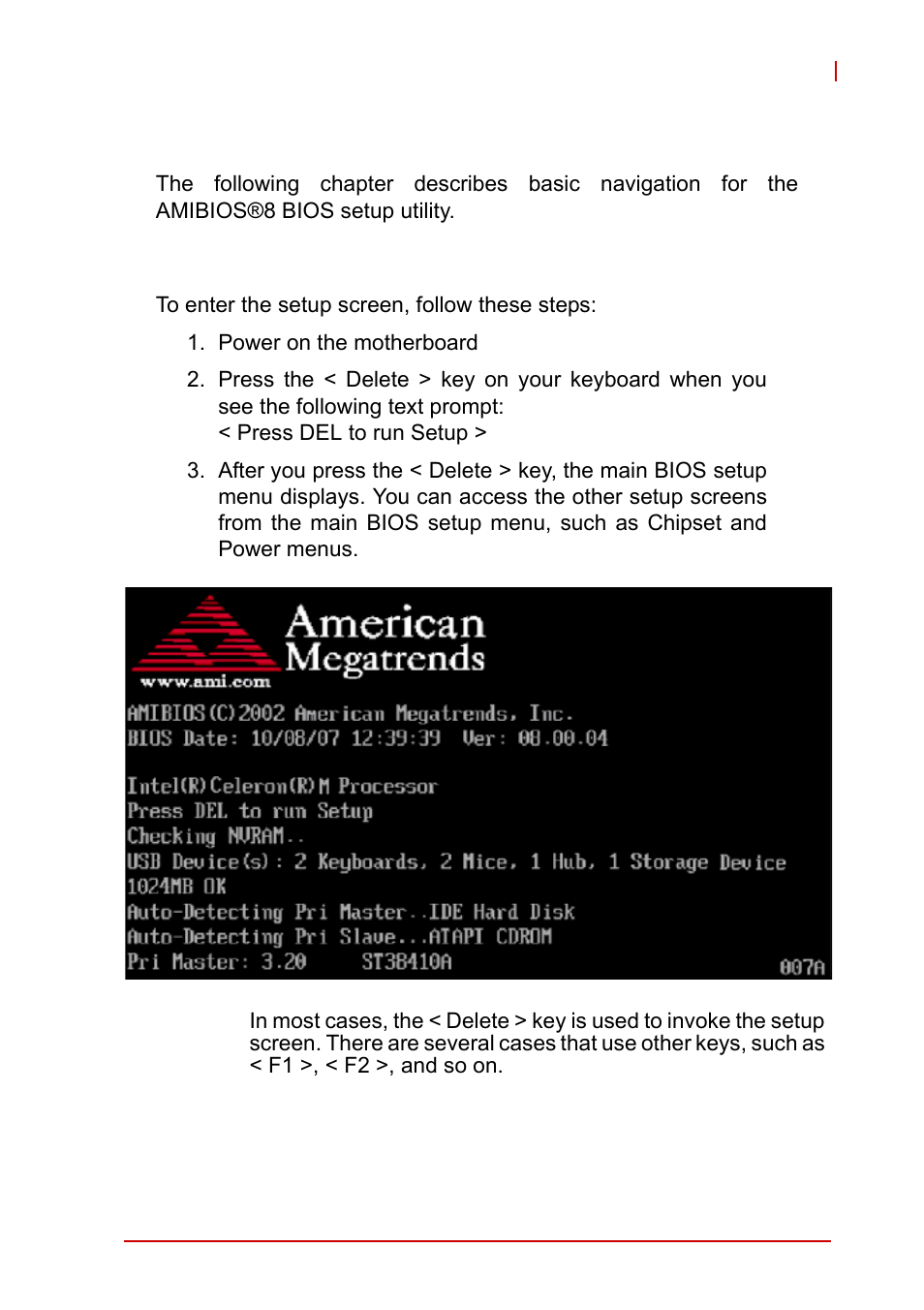 8 bios setup, 1 starting the bios, Chapter 8, bios setup | Starting the bios, 8bios setup | ADLINK cPCI-3965 User Manual | Page 63 / 92