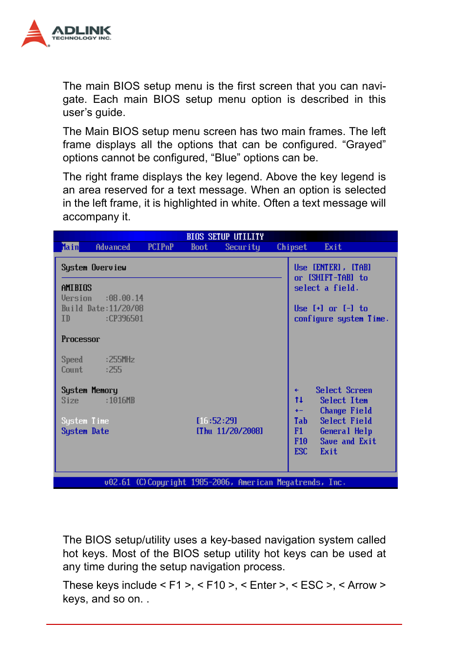 Setup menu, Navigation | ADLINK cPCI-3965 User Manual | Page 64 / 92