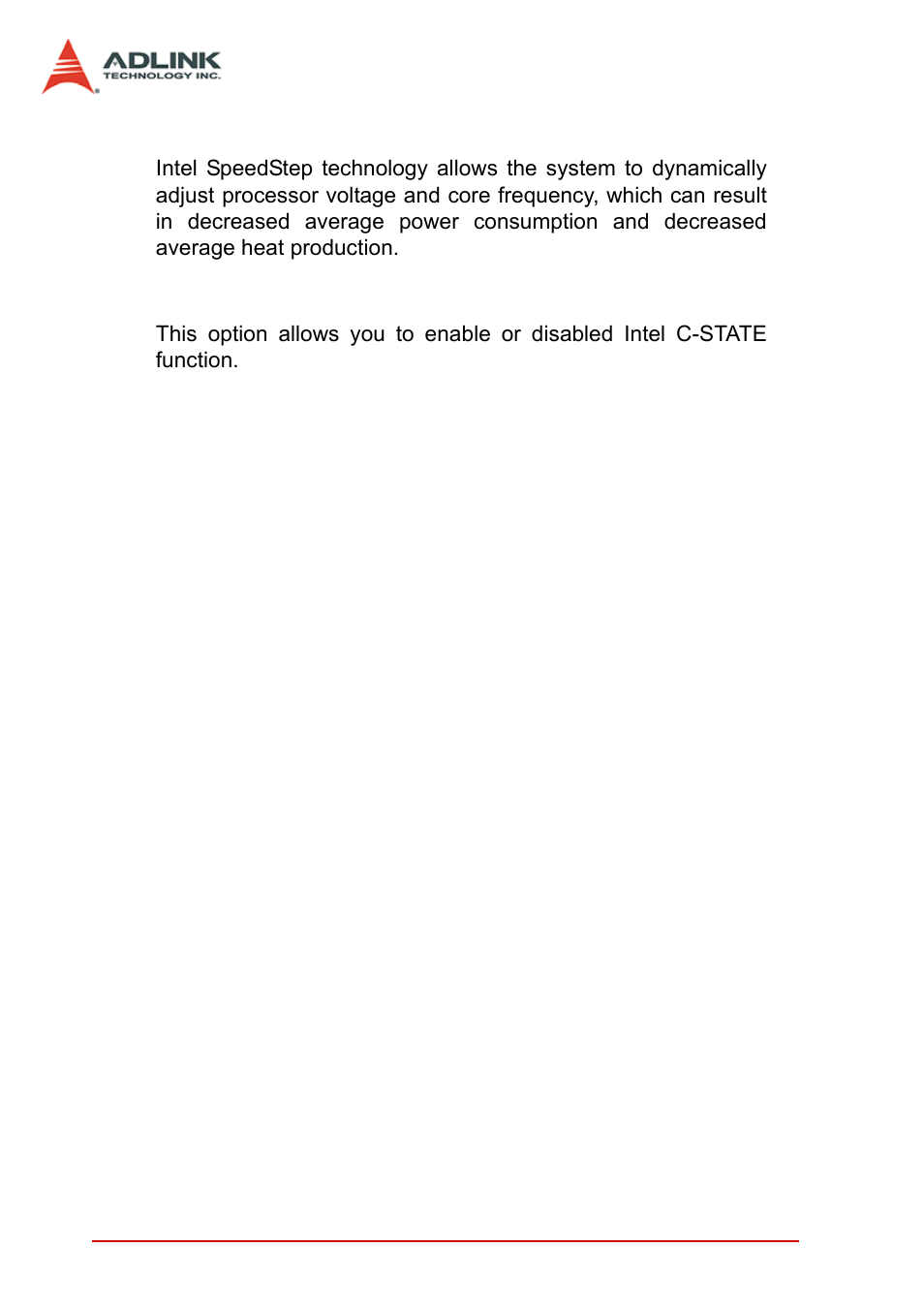 Intel®speedstep™ tech, Intel® c-state tech | ADLINK cPCI-3965 User Manual | Page 70 / 92