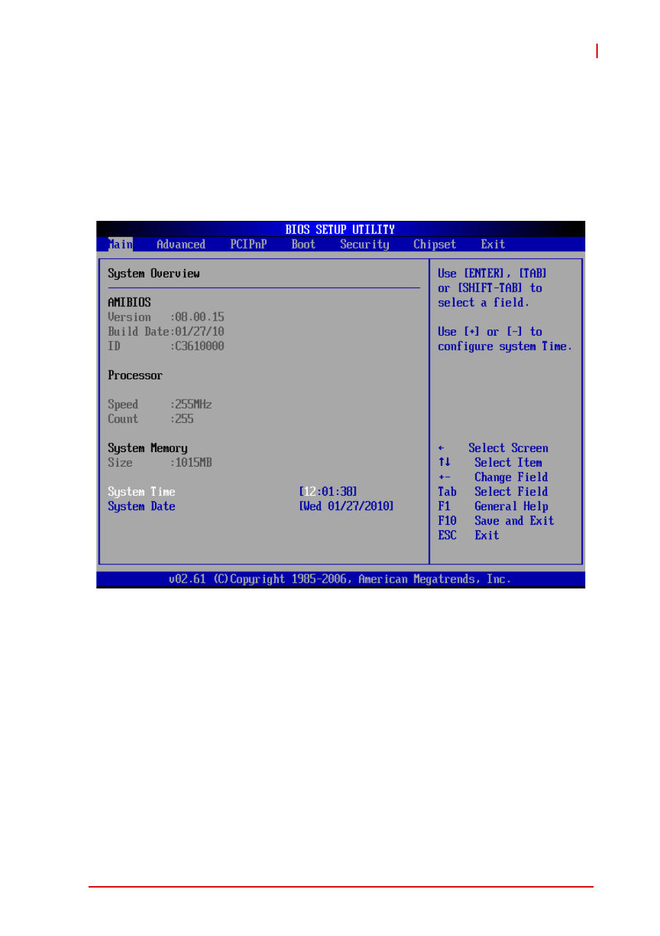 2 main setup, System time/system date, Main setup | ADLINK CT-31 User Manual | Page 53 / 78