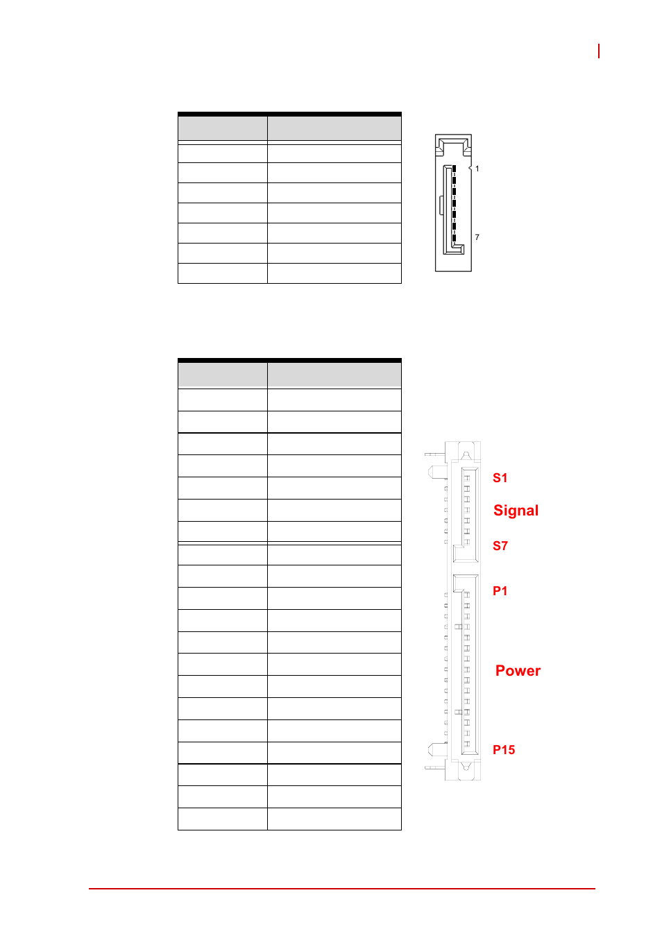 Serial ata 7-pin connector (cn10), Serial ata connector with power, Table 4-8 | Serial ata 7-pin connector pin definition, Table 4-9, Serial ata connector with power pin definition | ADLINK CT-6530 User Manual | Page 39 / 54