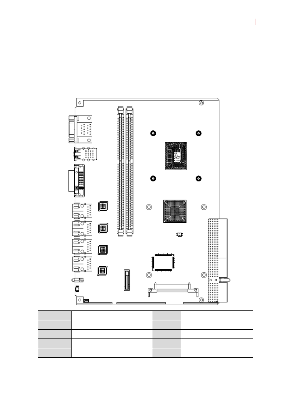 4 board interfaces, 1 cpci-6620 series board layout, Chapter 4, board interfaces | Cpci-6620 series board layout, Figure 4-1: cpci-6620 series board layout, 4board interfaces | ADLINK cPCI-6620 User Manual | Page 29 / 80