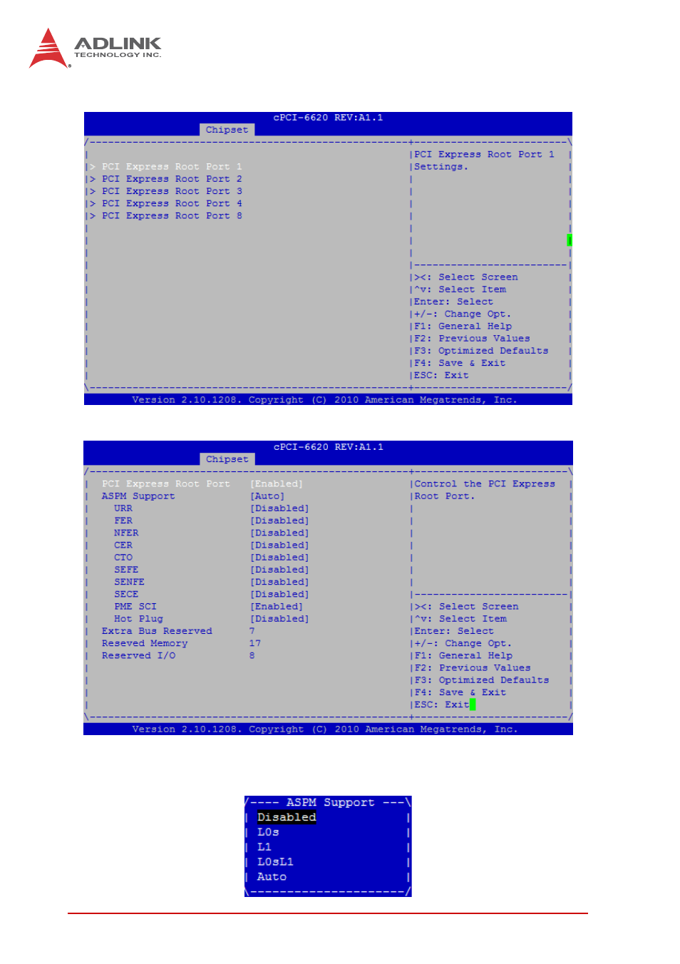 Pci express configuration | ADLINK cPCI-6620 User Manual | Page 70 / 80