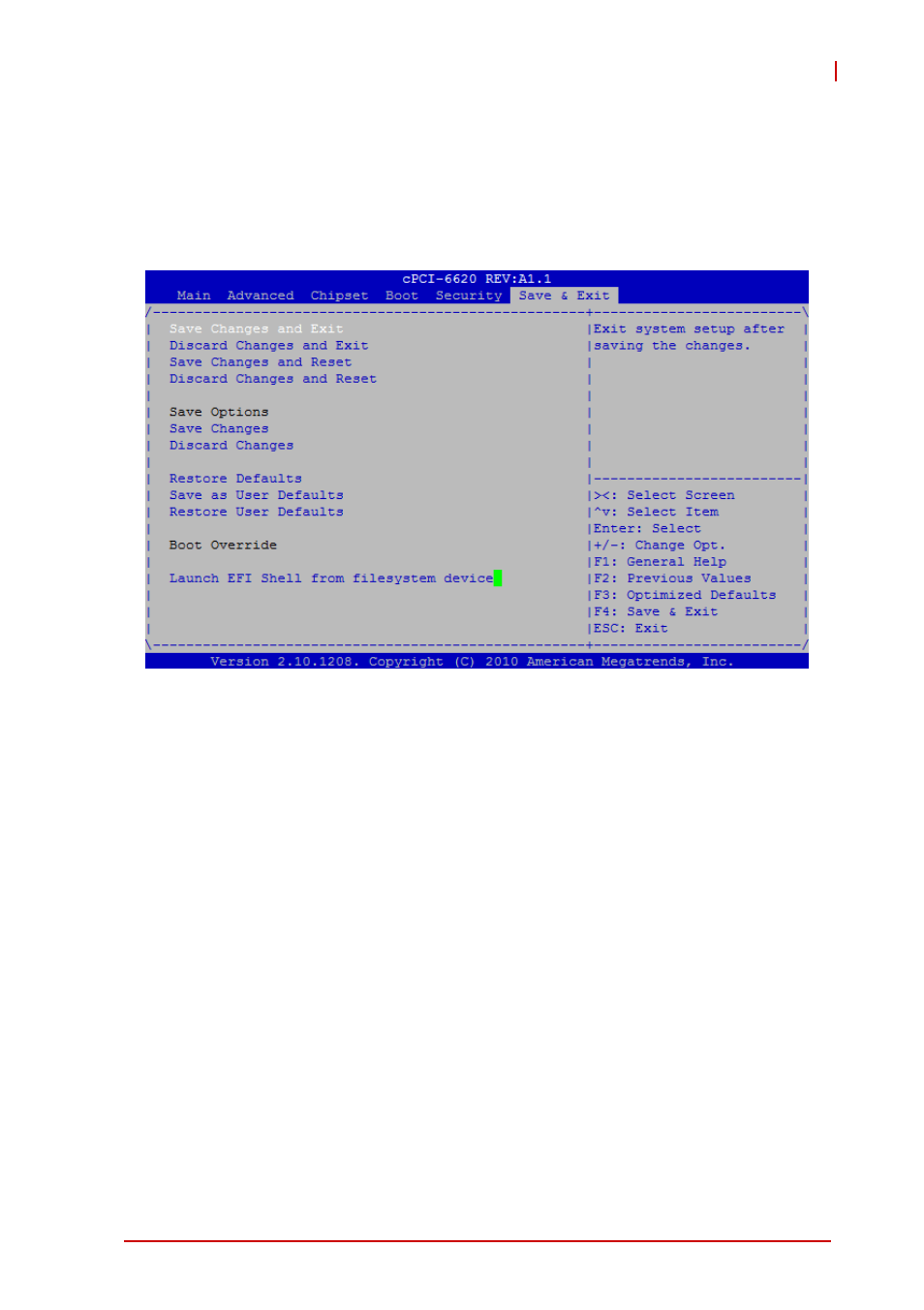 7 save & exit, Save changes and exit, Discard changes and exit | Save changes and reset, Discard changes and reset, Save & exit | ADLINK cPCI-6620 User Manual | Page 75 / 80