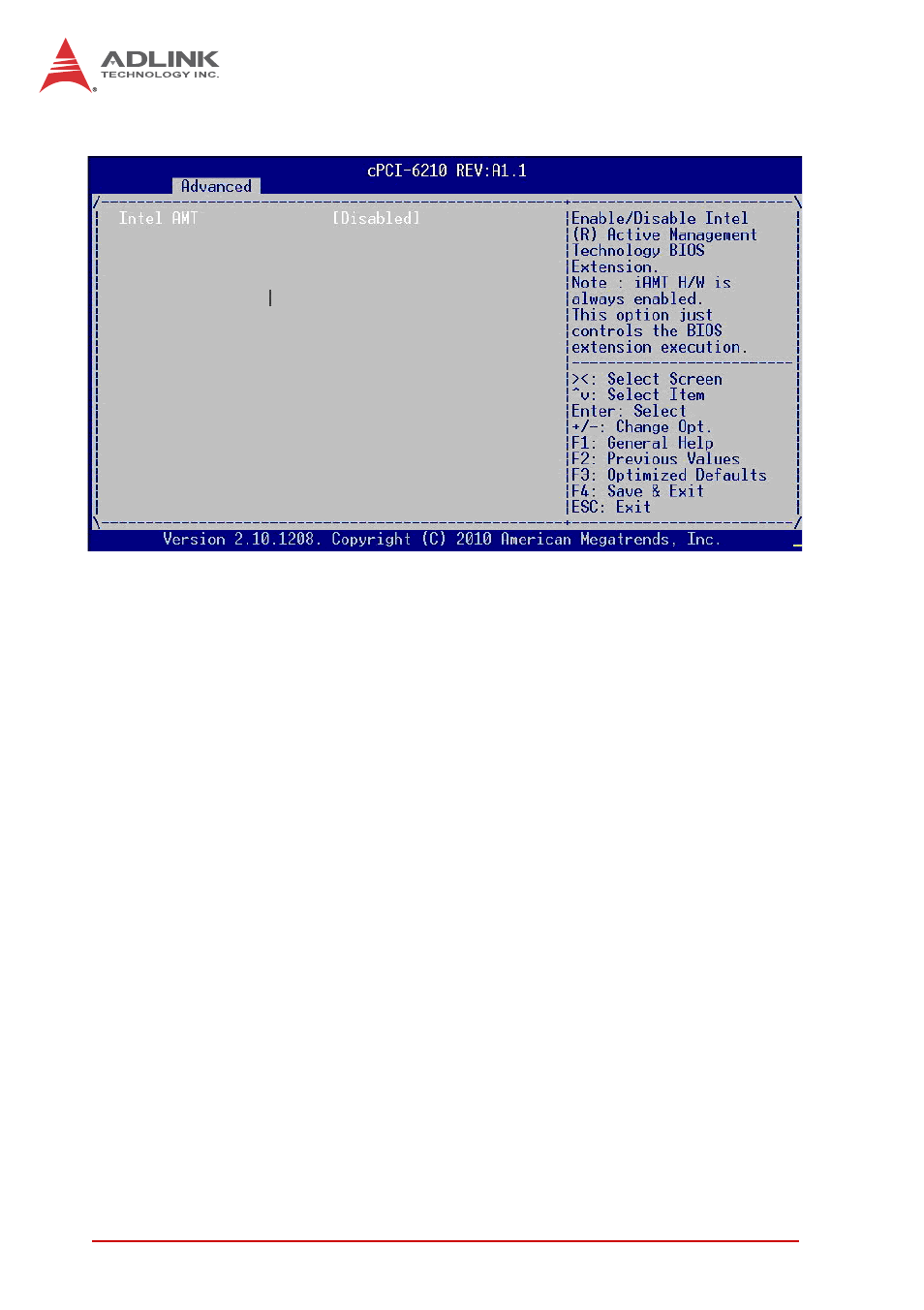 6 amt configuration, Intel amt | ADLINK cPCI-6210 User Manual | Page 106 / 140