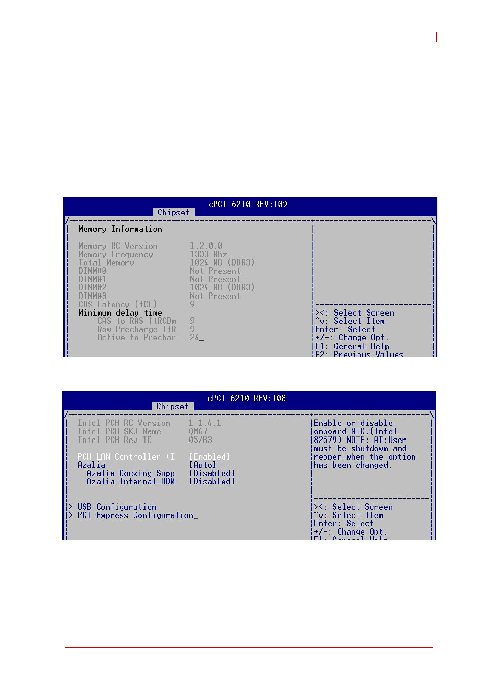 Dvmt pre-allocated, Dvmt total gfx mem, Memory information | Pch-io configuration, Pch lan controller | ADLINK cPCI-6210 User Manual | Page 117 / 140