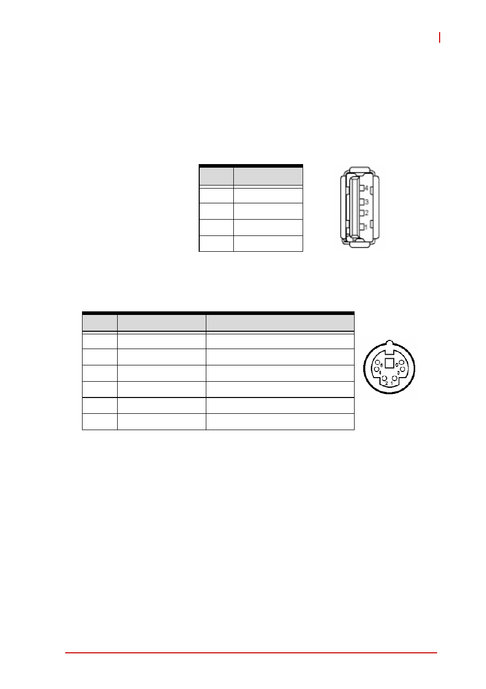 4 connector pin assignments, Usb connectors, Ps/2 keyboard/mouse port | Connector pin assignments, Table 4-2, Usb connector pin definition | ADLINK cPCI-6210 User Manual | Page 41 / 140