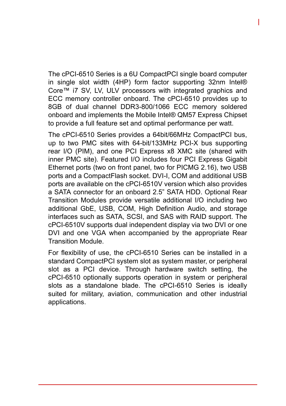 1 overview, 1 introduction, Chapter 1, overview | Introduction, 1overview | ADLINK cPCI-6510 User Manual | Page 15 / 110