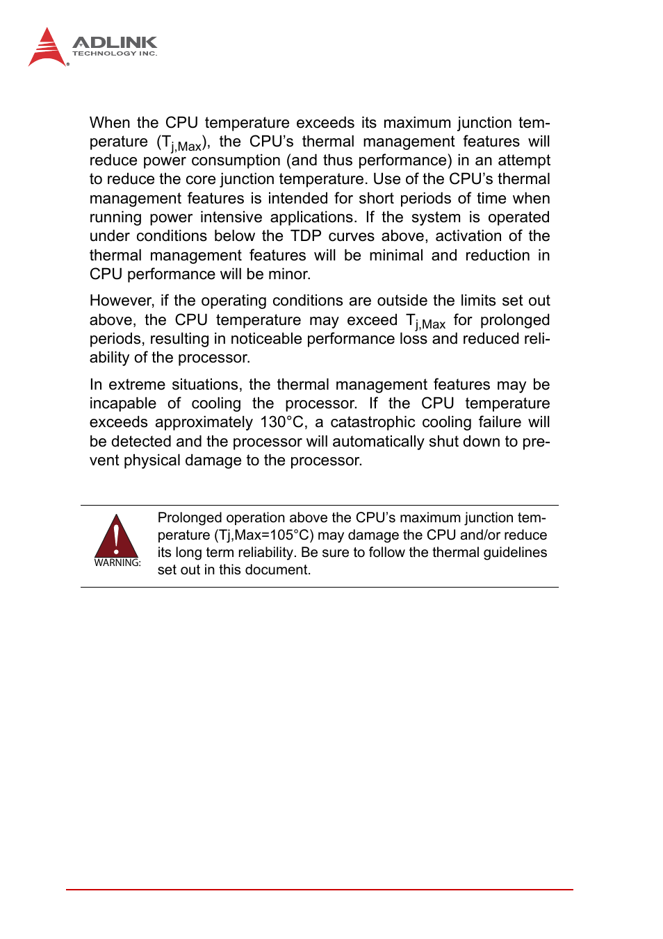 Thermal management features | ADLINK cPCI-6510 User Manual | Page 30 / 110