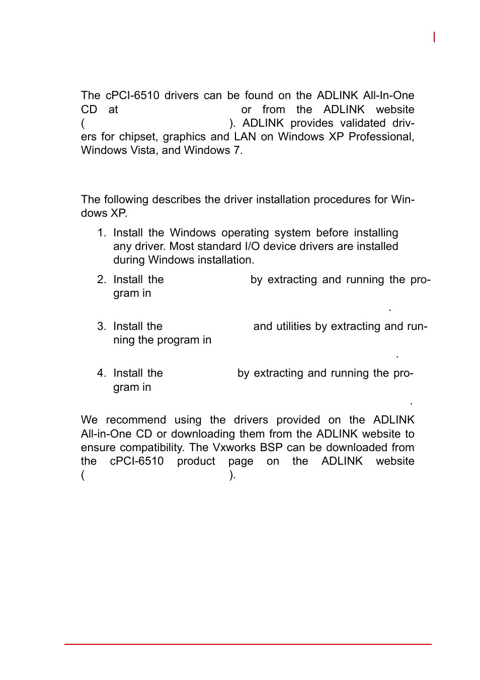 6 driver installation, 1 driver installation procedure, Chapter 6, driver installation | Driver installation procedure, 6driver installation | ADLINK cPCI-6510 User Manual | Page 63 / 110