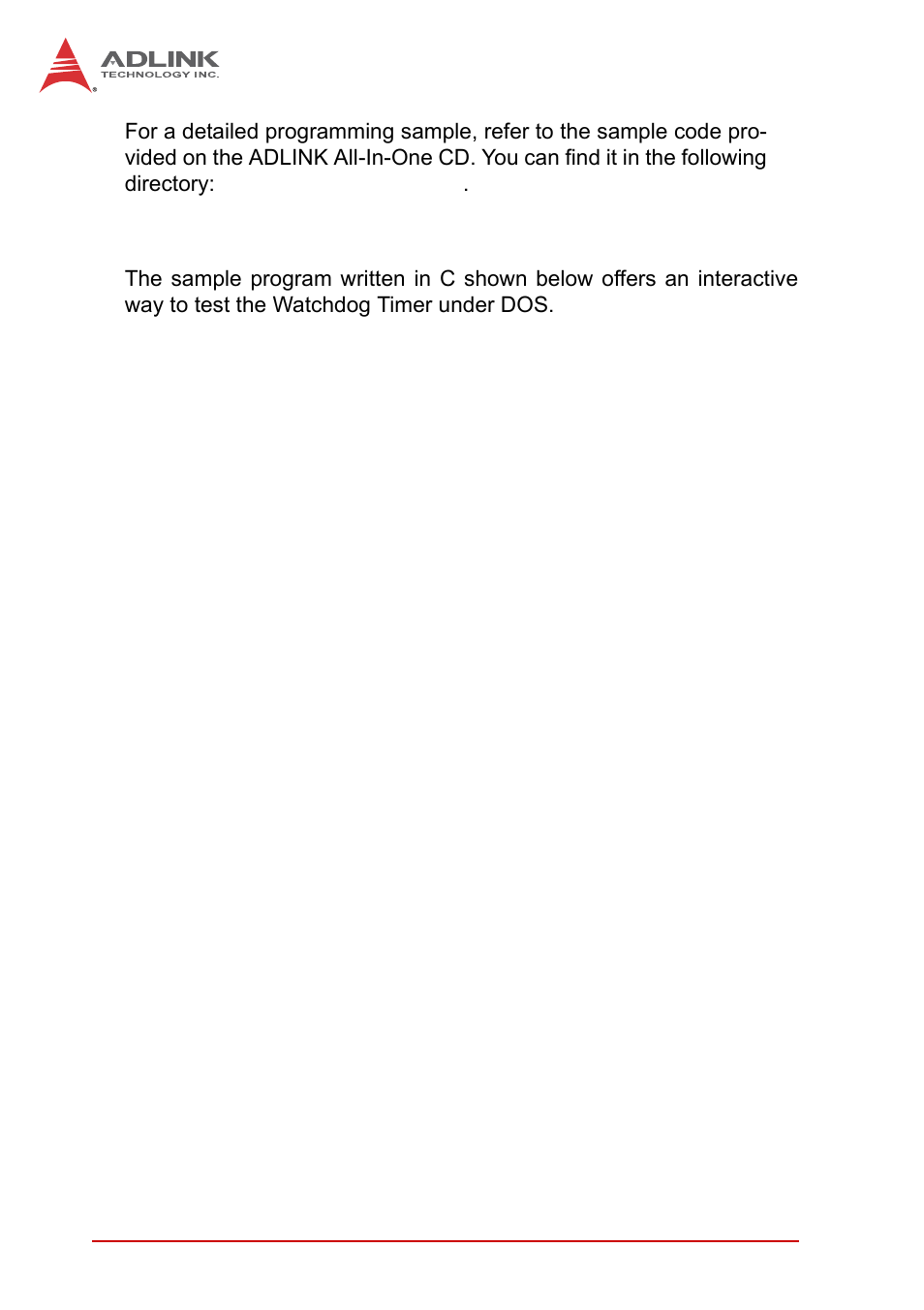 Sample code | ADLINK cPCI-6510 User Manual | Page 66 / 110