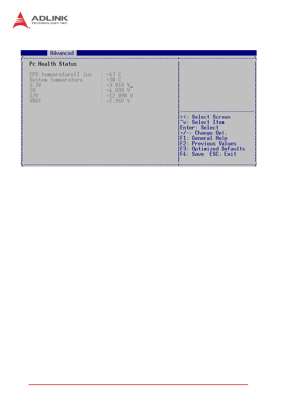 Pc health configuration | ADLINK cPCI-6510 User Manual | Page 86 / 110