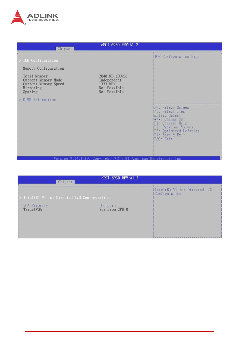 1 north bridge configuratio, Ioh configuration, Vga priority | ADLINK cPCI-6930 User Manual | Page 108 / 142