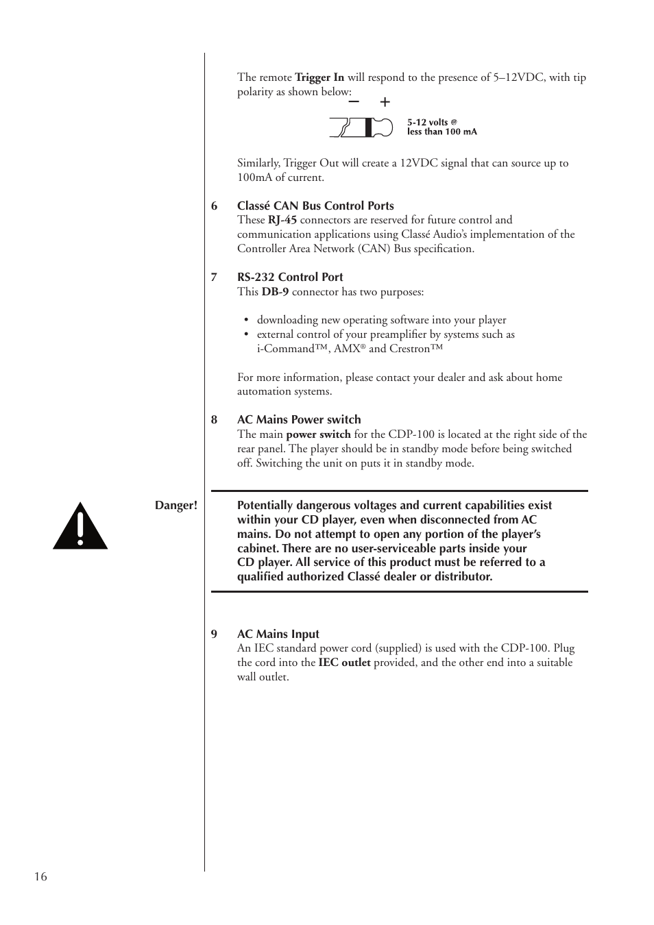 Classe Audio CDP-100 User Manual | Page 16 / 32