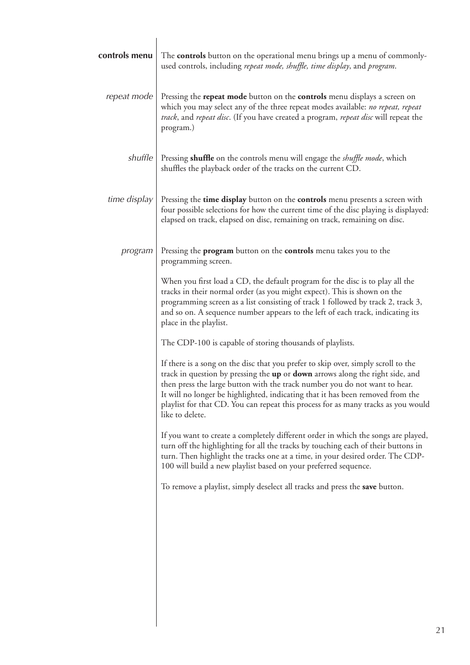Classe Audio CDP-100 User Manual | Page 21 / 32