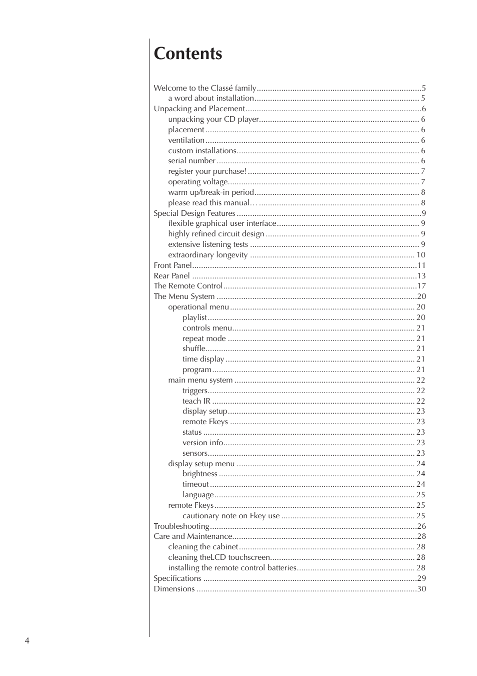 Classe Audio CDP-100 User Manual | Page 4 / 32