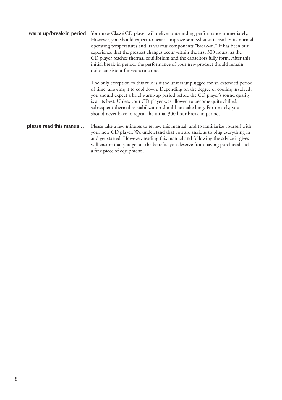 Classe Audio CDP-100 User Manual | Page 8 / 32