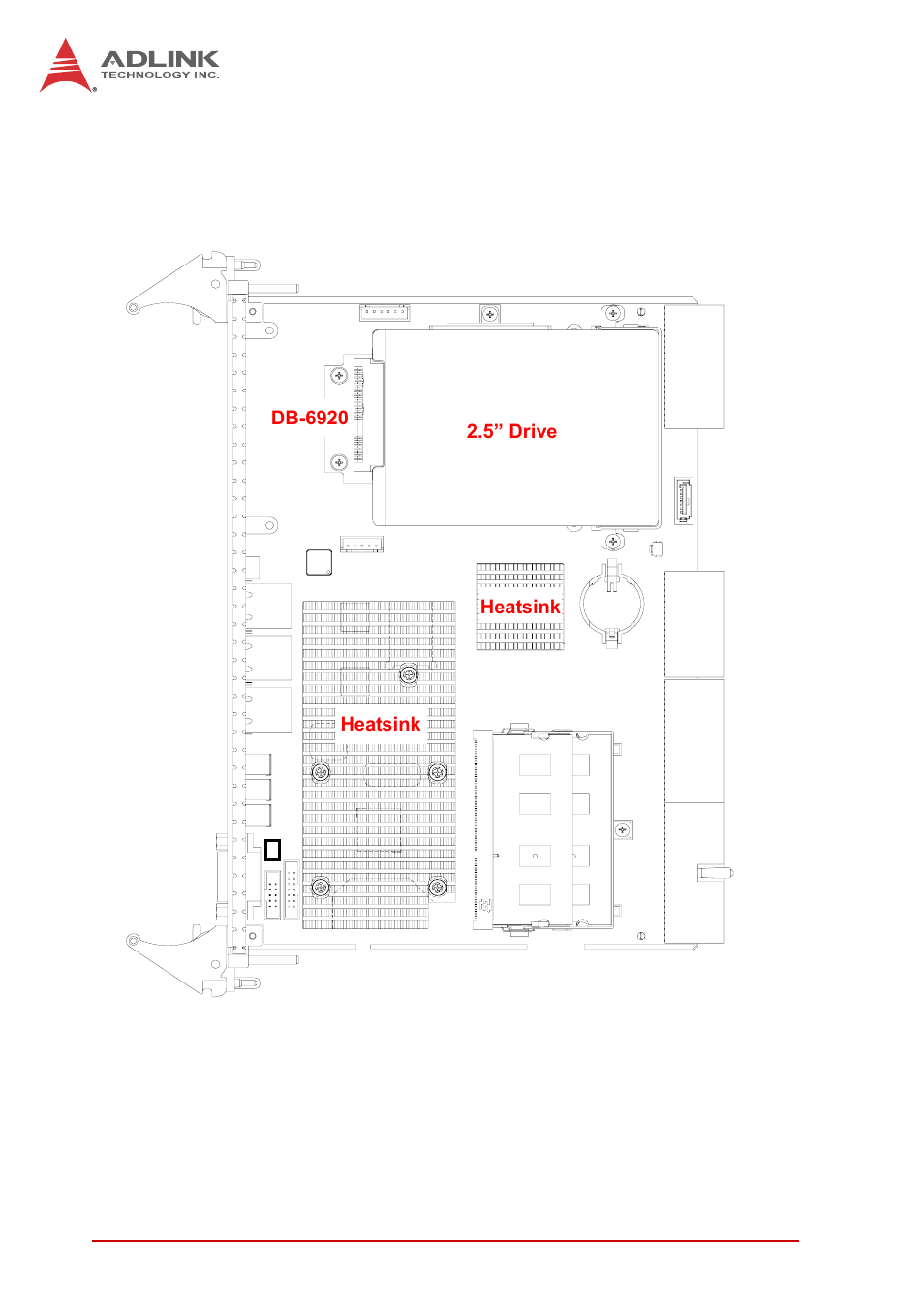 2 cpci-6615 assembly layout, Cpci-6615 assembly layout, Figure 4-2: cpci-6615 assembly layout | ADLINK cPCI-6615 User Manual | Page 32 / 100