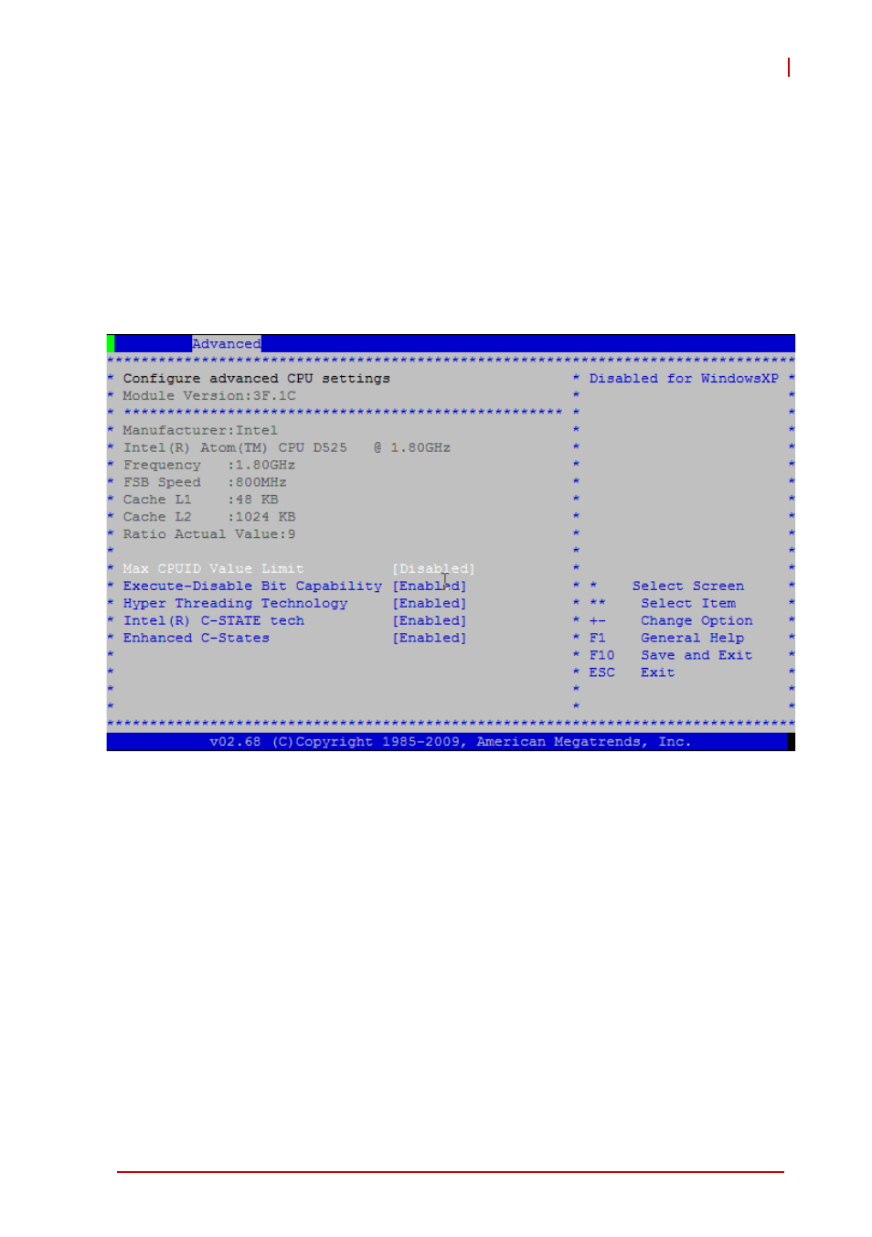 1 cpu configuration, Max cpuid value limit | ADLINK cPCI-6615 User Manual | Page 77 / 100