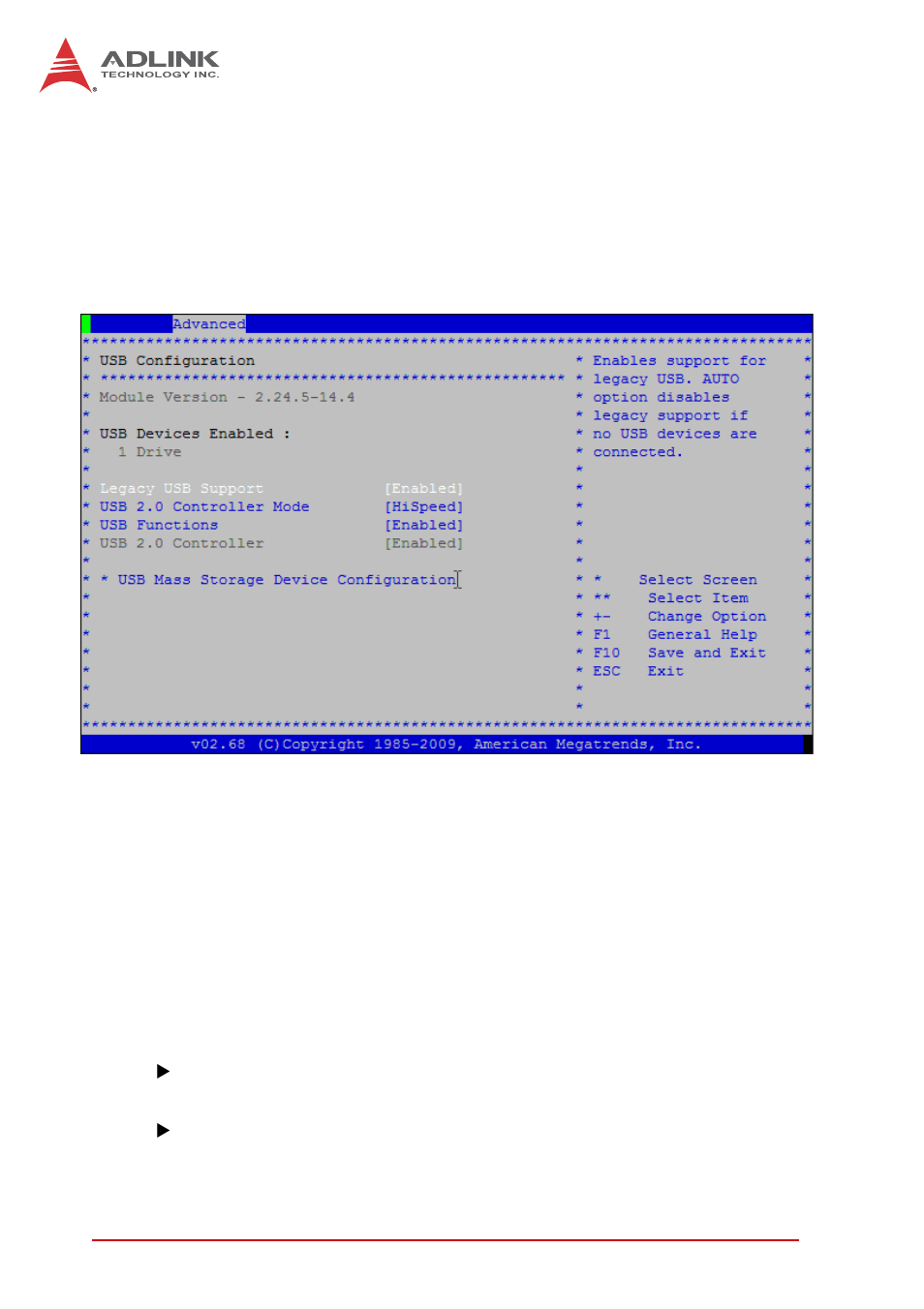 5 usb configuration, Legacy usb support | ADLINK cPCI-6615 User Manual | Page 82 / 100