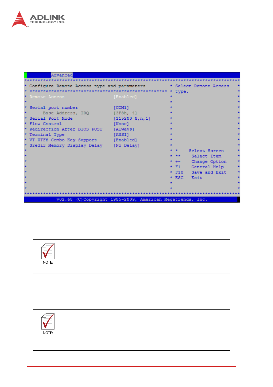 6 remote access configuration, Remote access, Serial port number | ADLINK cPCI-6615 User Manual | Page 84 / 100