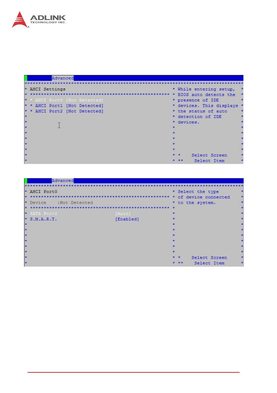 7 ahci configuration, Sata port0/1/2, S.m.a.r.t | ADLINK cPCI-6615 User Manual | Page 86 / 100